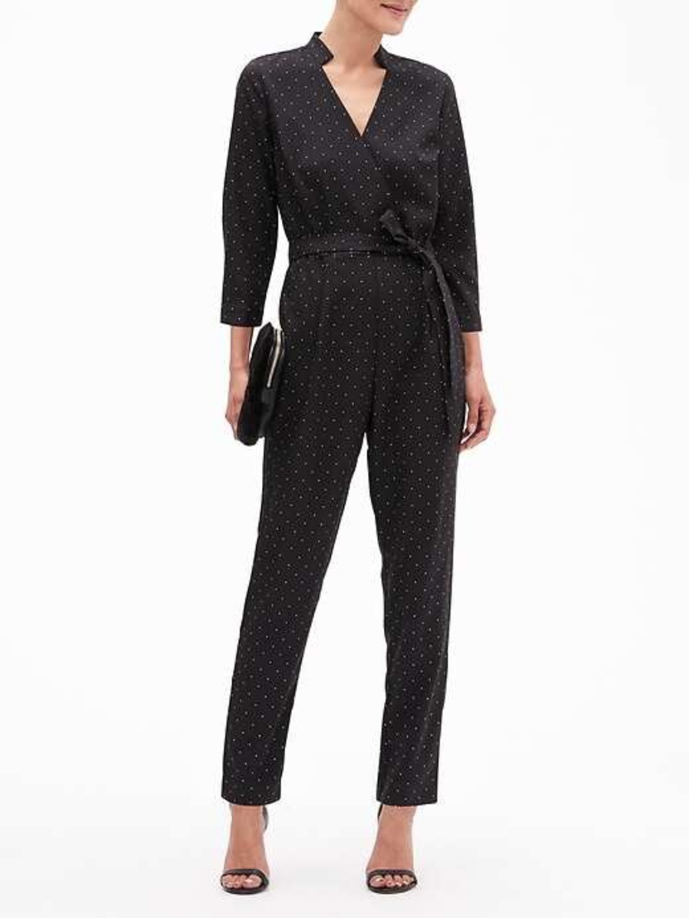 Banana Republic Black Polka Dot Jumpsuit Size 0
